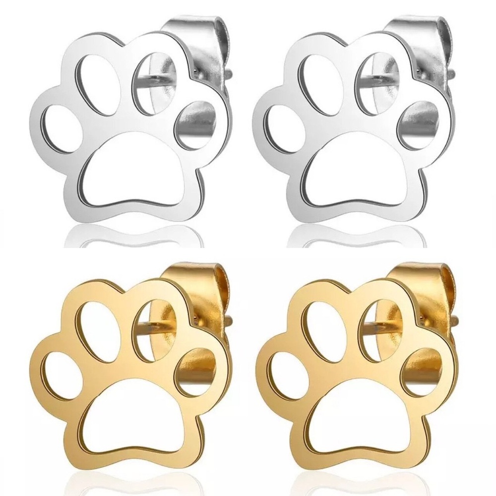 Stainless Steel Cute Dog Paw Earring